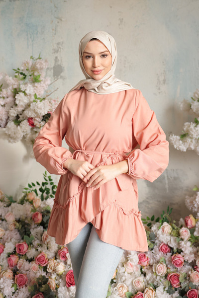 İmajButik Salmon Skirt Layered Ruffle Tunic