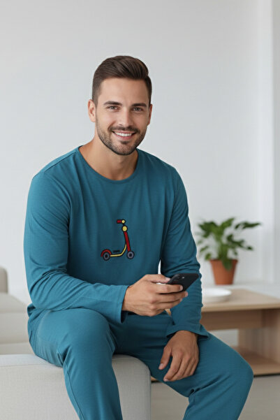 ELİTOL Мъжки комплект пижама с дълги ръкави