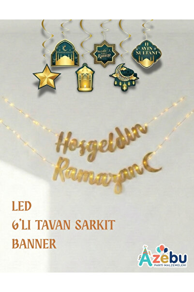 Azebu Led Işıklı Hoşgeldin Ramazan Yazısı Ramazan Bayramı Tavan Süsü 11 Ayın ...
