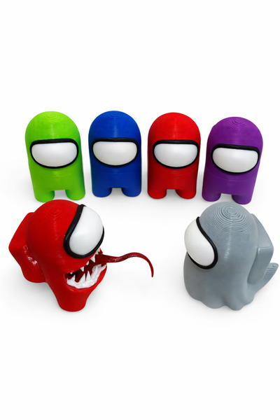 PurpleJam Among Us 6-Piece Special Figure Set – Ghost & Impostor + 4 Classic ...