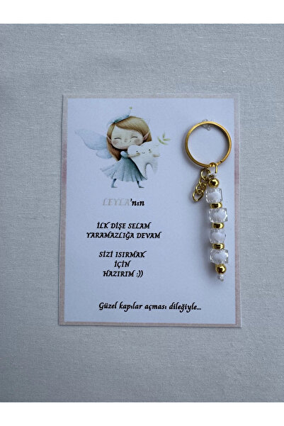 İ&DBABY 24 Adet Beyaz Renk İsme Özel İlk Dişim Çıktı Diş Partisi Diş Buğdayı ...