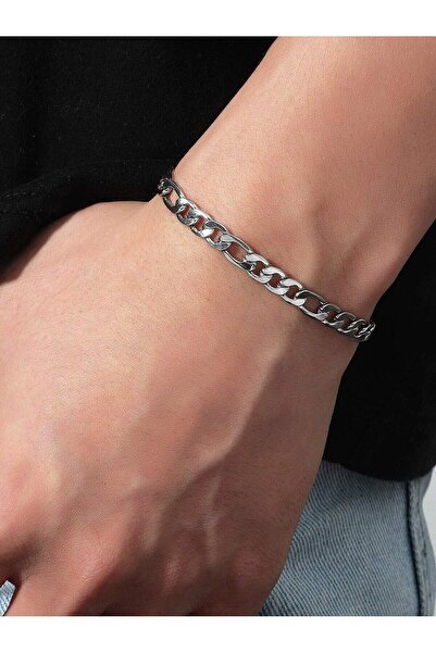 anadolusilver Italyan Gurmet Bileklik 6 Mm Genişlik 21 Cm Rodyum Koruyuculu E...