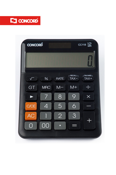 Concord آلة حاسبة إلكترونية مكتبية CC118، 12 رقمًا مع شاشة LCD كبيرة، ووظائف ...