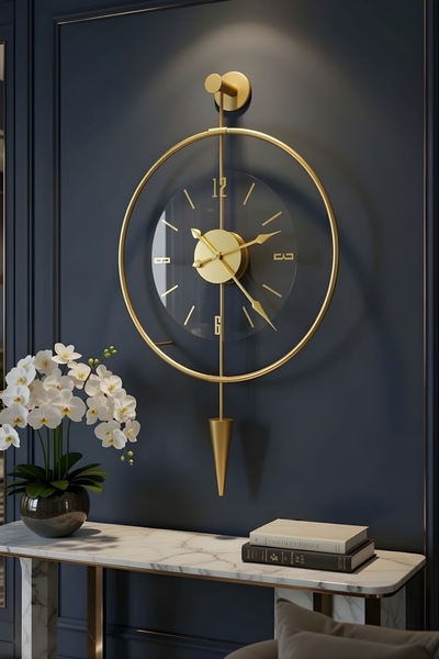 MetaQuartz Aksesuar GOLD Luxrypendulum - Kırılmaz Camlı - Modern Dekoratif Me...