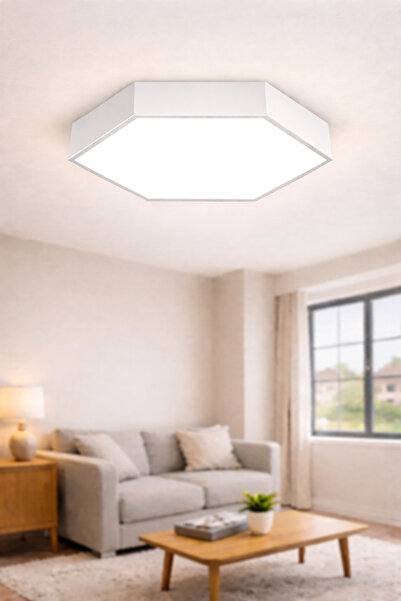 dizano Hexagon LED Aydınlatma 40cm 4000K Günışığı, Salon ve Ofis Kullanımı, S...