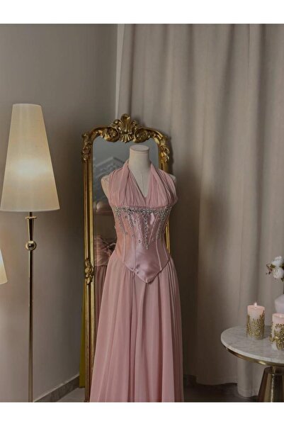 vanus fashion 6503- فستان سهرة طويل ( لونين )