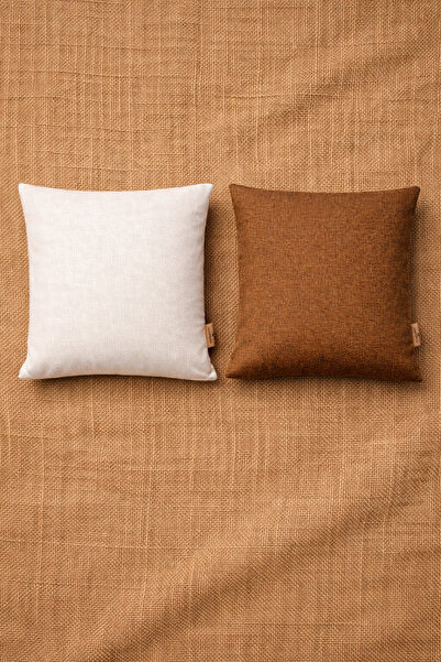 Alacastore Set de 2 perne decorative și huse de pernă de culoare crem și maro...