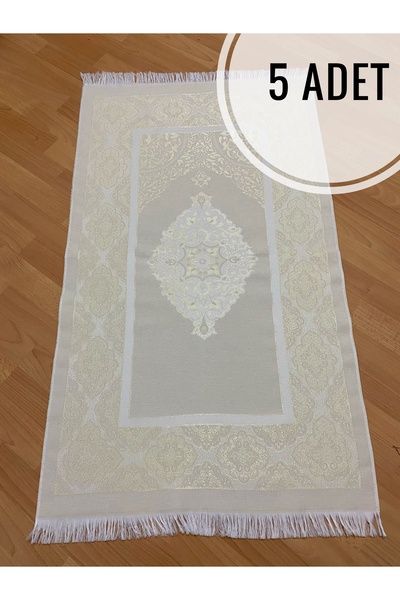 AYHANHOME 5 bucăți de covoraș de rugăciune din tafta aurie, cu model, cu fran...