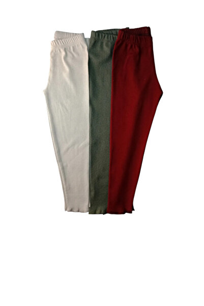 Berat moda Fitilli Esnek Kız- Erkek Çocuk 3lü Taytı Tek Alt Tayt