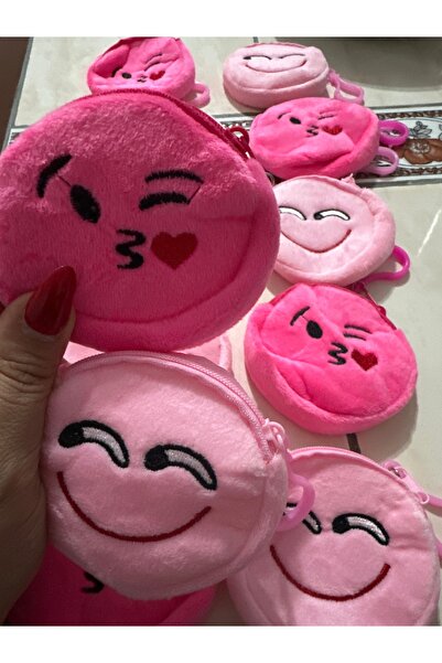 Ekinoksen 1 Adet farklı renk seçeneklerine sahip peluş emojili bozuk para cüz...