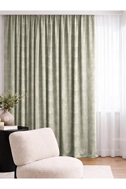 FAVOLLİ سلسلة أحلام الألوان الحجرية - ستارة خلفية ورباط على شكل جزيرة مخملية