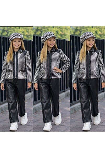 KOKOŞ BEBEK Şanel υφασμάτινο δερμάτινο μπουφάν με λεπτομέρειες & δερμάτινο πα...