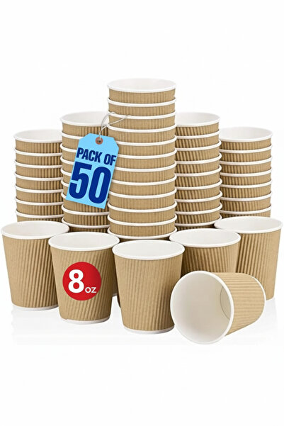 RELAXY Ripple Insulated Paper Coffee Cups, 236 ml (50 cups)