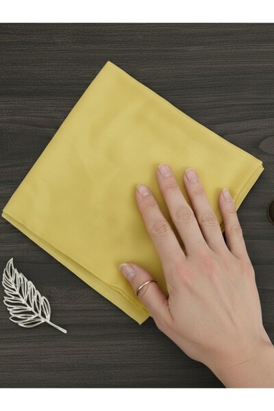 Algitsin O L A Bebek Sarılık Tülbentti+Yüz Örtüsü+Dört Kenarı Dikişli