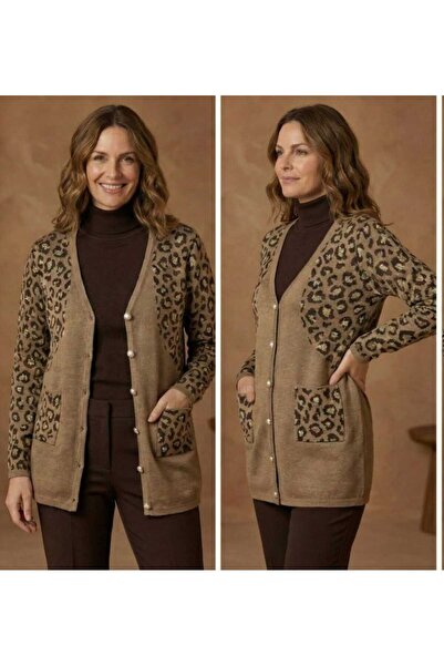 onno style women Silvery Leopard Print Classic Buttoned Jacket