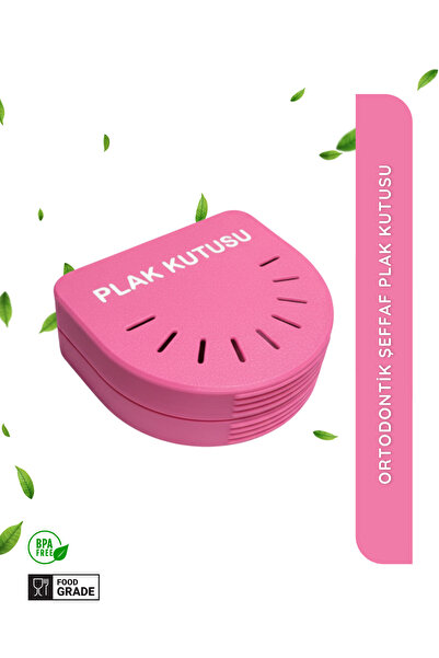 AC BOX Pembe Ortodontik Şeffaf Plak Kutusu Diş Sıkma Plağı Saklama Kabı Hijye...