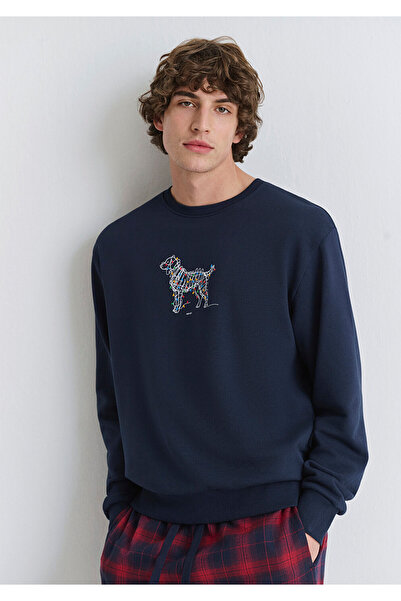 Mavi Swea cu tematică de Anul Nou bleumarin tricou 0S10553-82318