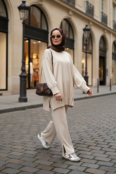 Aselim Hijap Moda Διπλό Σετ Τζιλάτι Αλίσα από Πλισέ Υφασμάτινο Μοντάλ Premium...