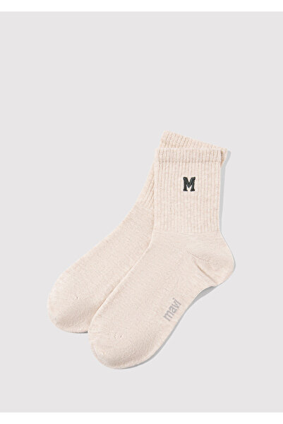 Mavi M Embroidered Beige Socks 1913541-35111