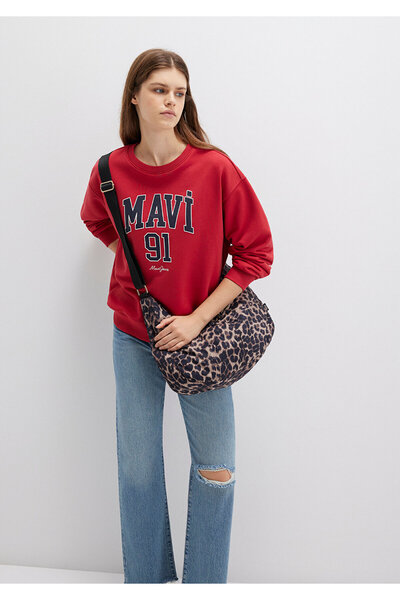 Mavi Logo Baskılı Kırmızı Sweatshirt 1S10381-80638