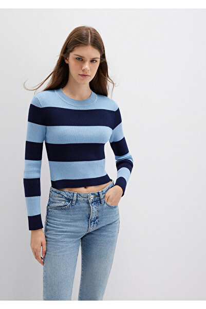 Mavi Blockfarbener Pullover Crop / Kurzer Schnitt 1710724-90702