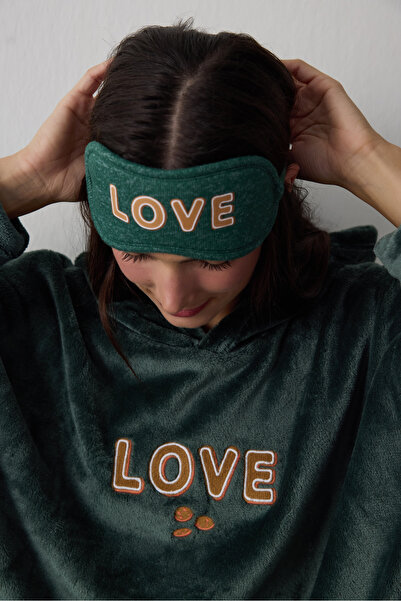 Penti Dark Green with Love Slogan Printed Sleep Goggles