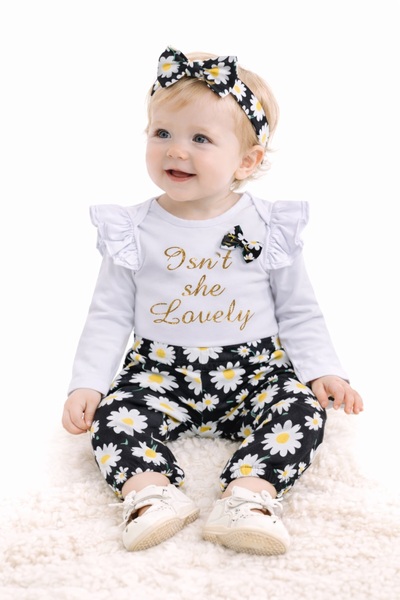 Superbaby Compleu alb cu bleumarine - Isn't she lovely