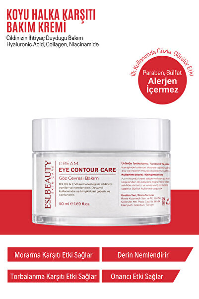 esl beauty Göz Altı Bakım Kremi 50 ml – Morluk, Şişlik ve Kırışıklık Karşıtı ...