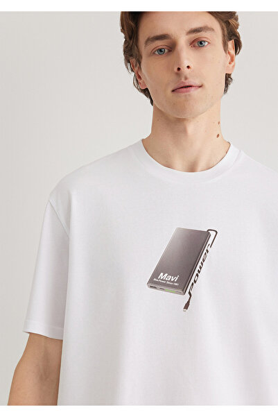 Mavi Tricou cu imprimeu alb loose fit - 0612483 -620