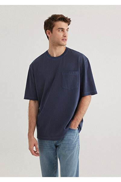 Mavi Μπλουζάκι Navy Blue με λεπτομέρεια τσέπης Loose Fit / Loose Relaxed Fit ...