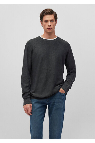 Mavi Bisiklet Yaka Antrasit Basic Kazak Slim Fit / Dar Kesim 070803-34314