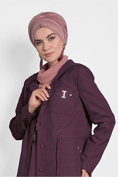 Alvina معطف بأزرار وغطاء للرأس 10130