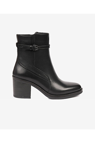 Greyder Women's Black Genuine Leather Heeled Boots 4K2Db34061