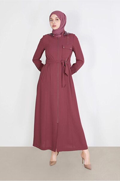 Alvina بغطاء رأس معطف بنقشة الفهد 10549