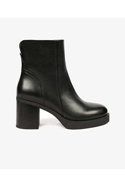 Greyder Kadın Siyah Hakiki Deri Topuklu Bot 4K2DB34140