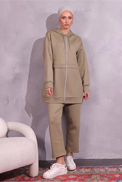 TRENDTESETTÜR KADIN YEŞİL (Y.YEŞİL) PANTOLONLU SCUBA TAKIM T 6654