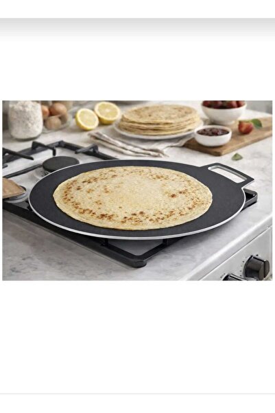 Trust Pro Aluminum Non Stick Flat Crepe Pan, 35 cm, Black ( 210/35 ) Flat Taw...