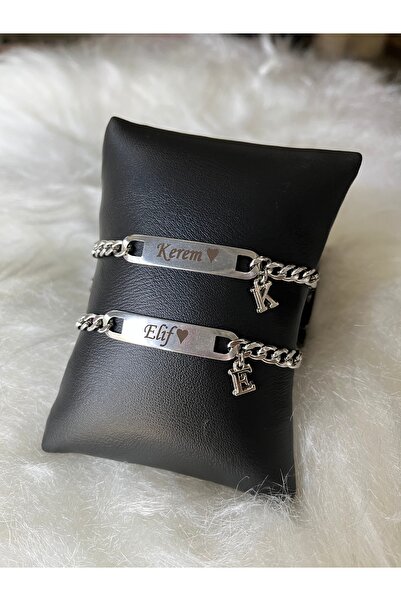 HayDün Çelik iki li harfli Unisex kişiye özel sevgili arkadaşlık bileklik set...
