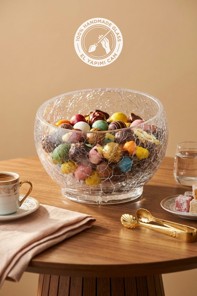 Glamis Selen Concept Çatlak Model El Yapımı Cam Kase