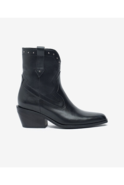 Greyder Kadın Siyah Hakiki Deri Topuklu Bot 5K2TB59338