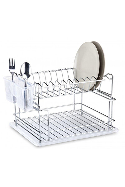 Evistro 2 Katlı Tabaklık Bulaşıklık Krom Ayrı Ayrı da Kullanılabilir