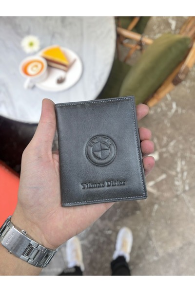 VİSSO BMW Araç Uyumlu VİSSO 1904 Hakiki Deri Araç Ruhsat Kılıfı İsme Özel Çan...