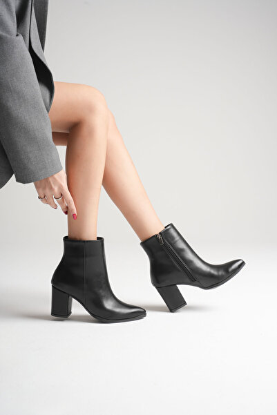 bashrol حذاء نسائي ذو مقدمة مدببة وكعب سميك وسحاب جانبي كاجوال يومي للموسم ال...