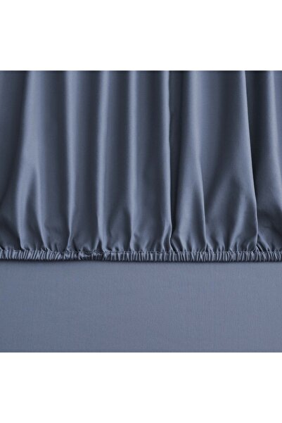 Linens Mix&Match Cotton Satin Superking Size Fitted Sheet Indigo