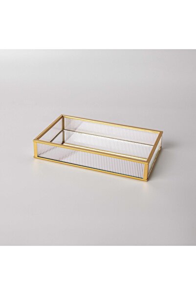 Linens Laveta 20x12x3,5 cm Dekoratif Tepsi Gold