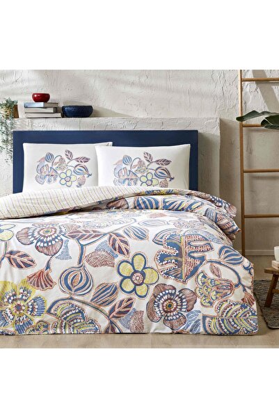 Taç Cecilia Ranforce Single Duvet Cover Blue