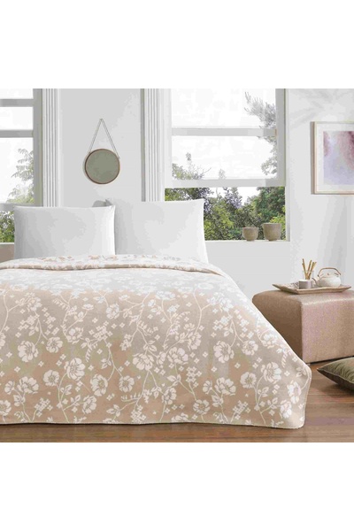 Taç Polly Cotton Single Blanket Beige