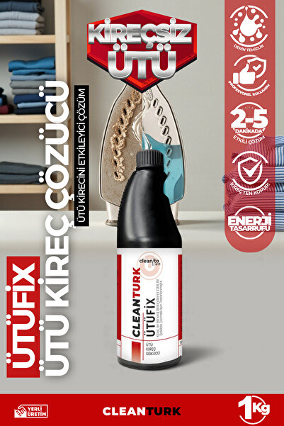 CleanTurk Ütüfix Ütü Kireç Çözücü | Ütü Kirecini Etkileyici Çözüm 1 KG