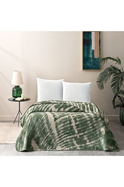 Taç Vivien Cotton Double Blanket - Khaki