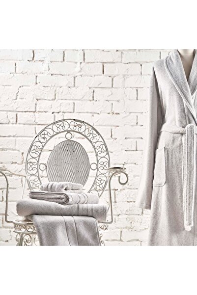 Linens Halat de baie din bumbac moale Gri xL